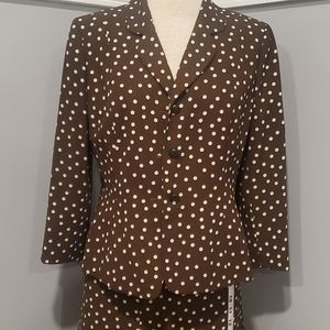 2 piece polka dot skirt suit